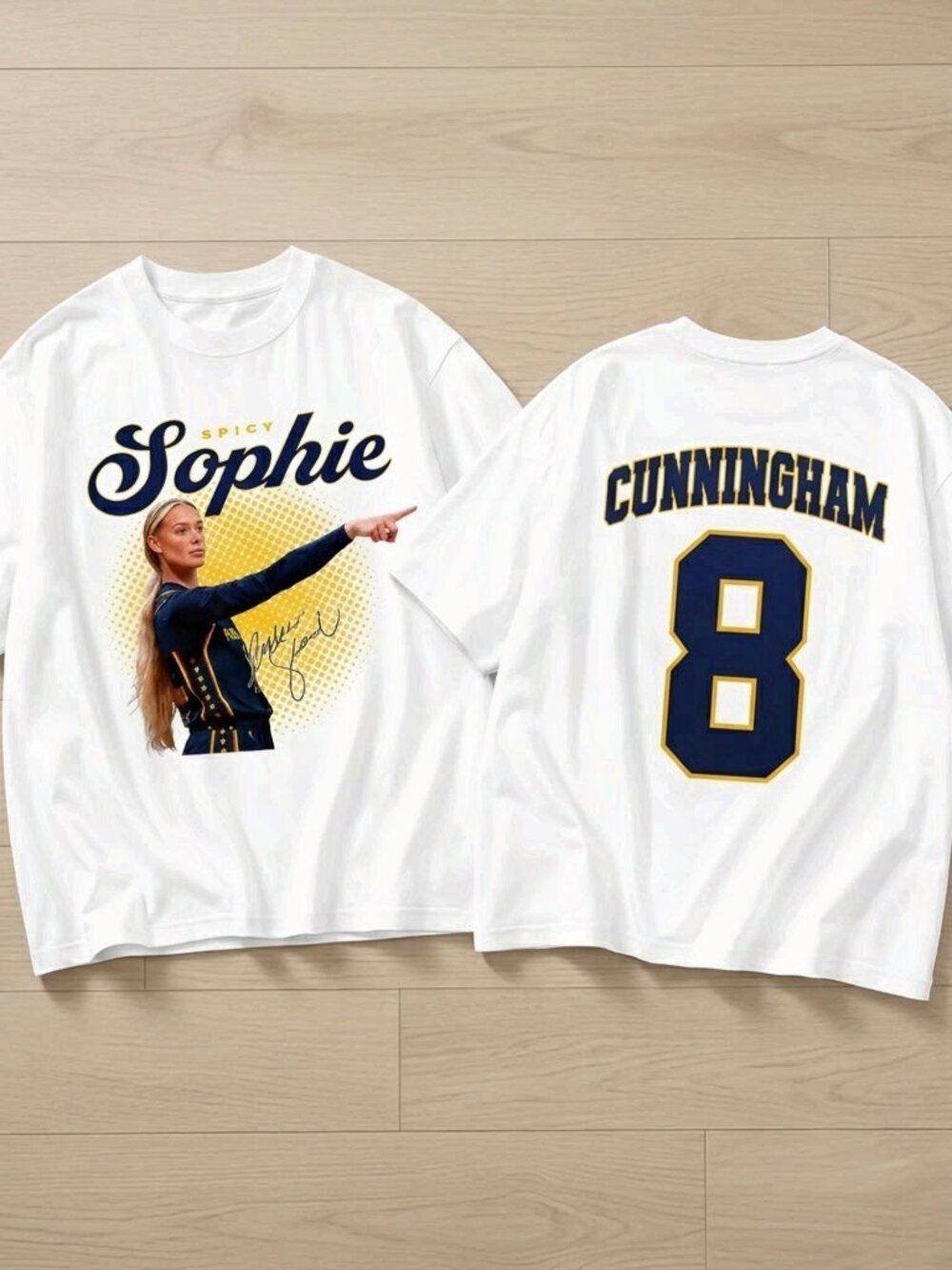 Unisex Sophie Cunningham #8 Double Sided Basketball T-Shirt, Game Day Oversized